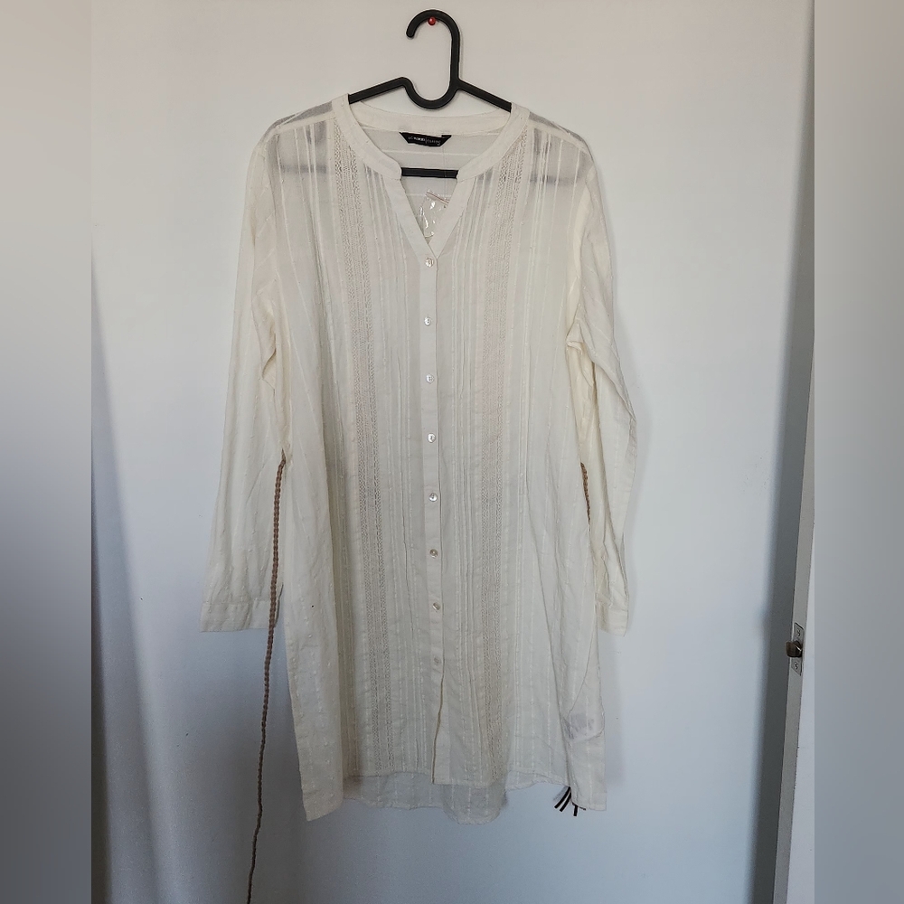 Long White Button Up